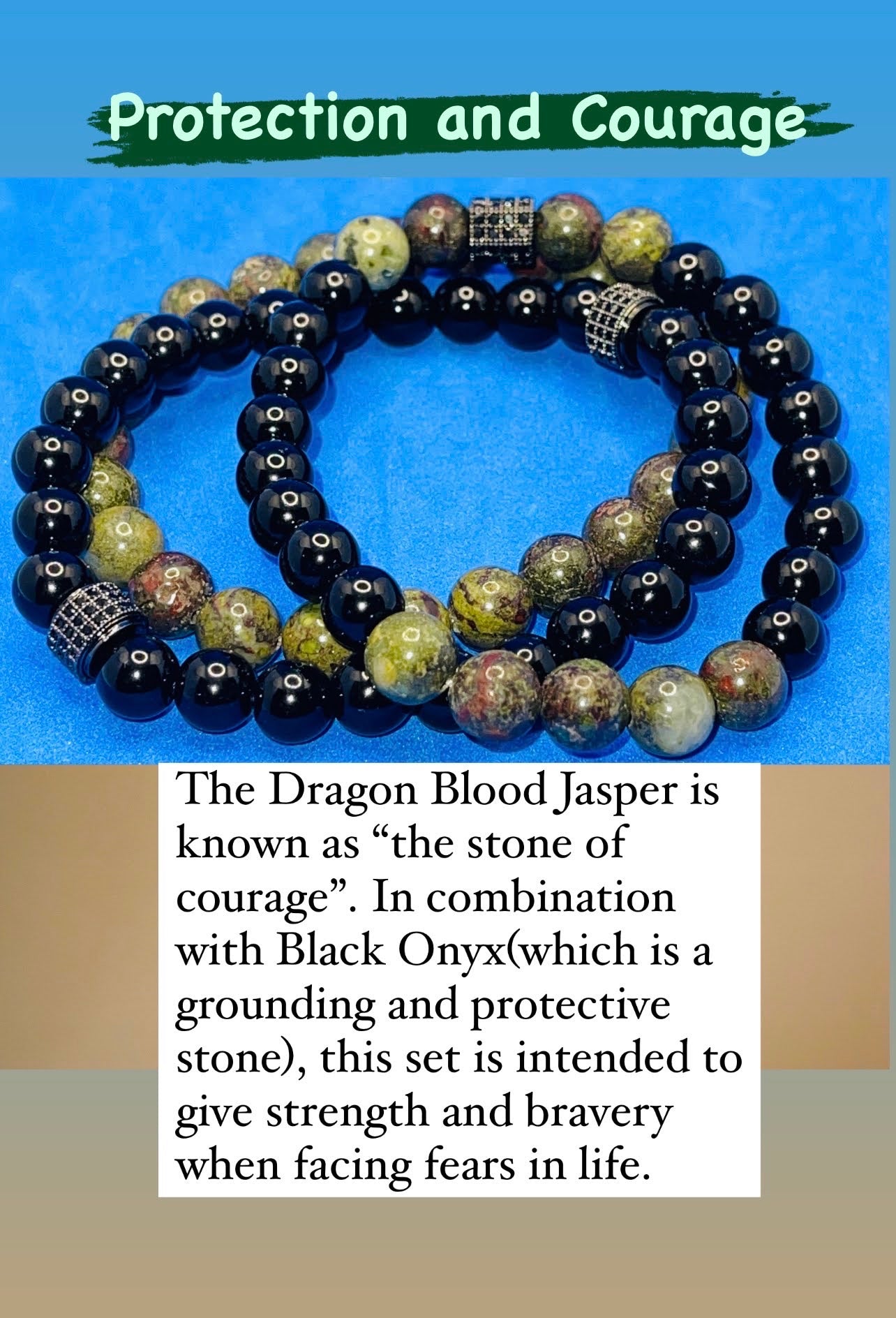 Dragon Blood Jasper and Black Onyx Set