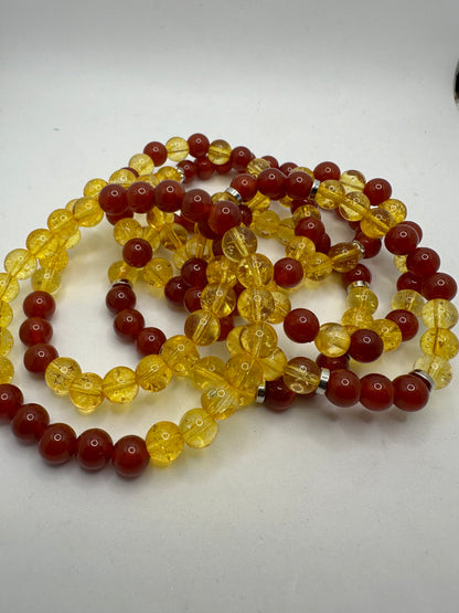 Citrine and Carnelian Bracelet