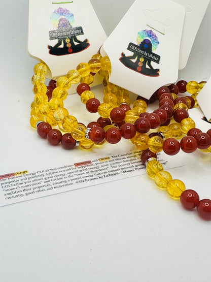 Citrine and Carnelian Bracelet