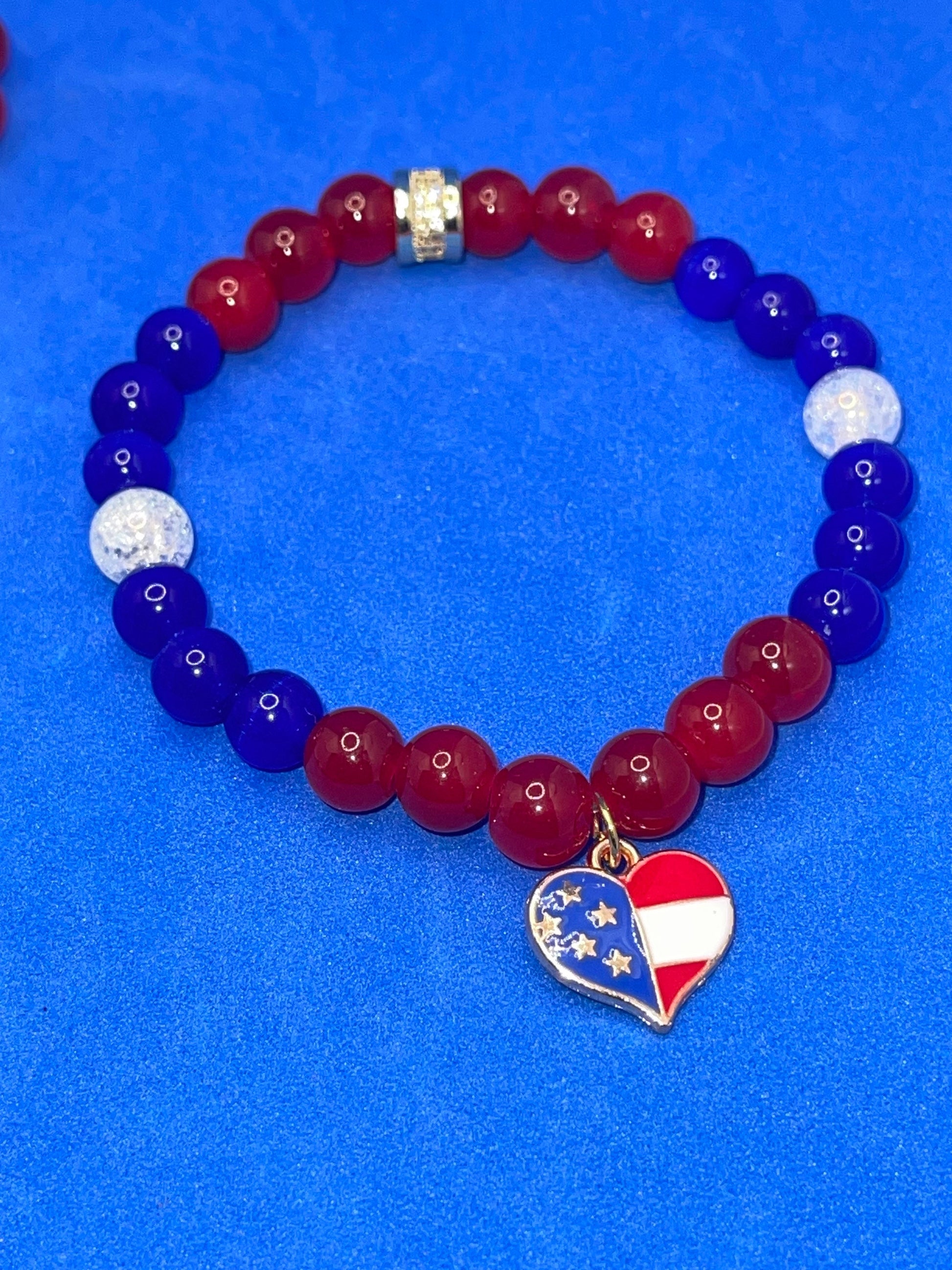 Patriotic Beaded to Bracelets – Single and Stack Options