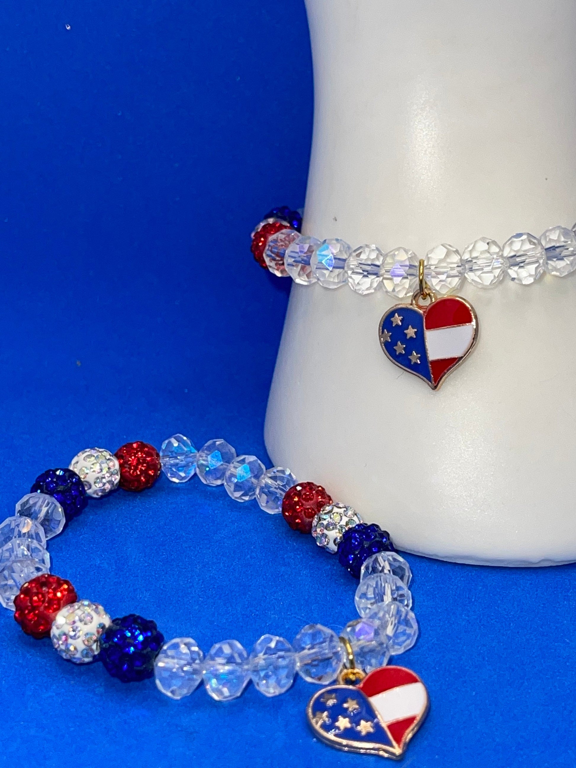 Patriotic Beaded to Bracelets – Single and Stack Options