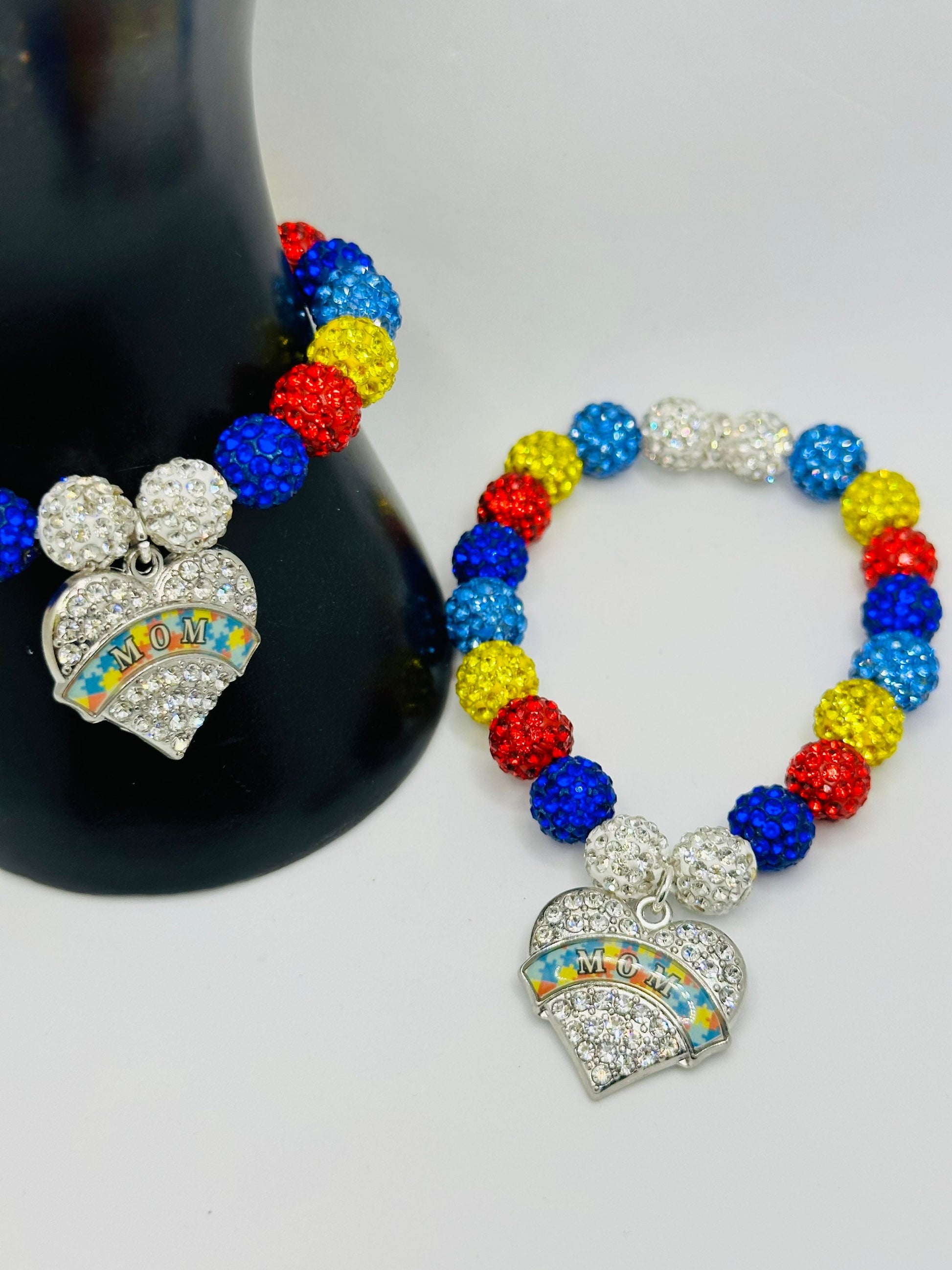 Colorful and Vibrant Autism Awareness Gift: Dainty Bracelet with Puzzle Piece Accents