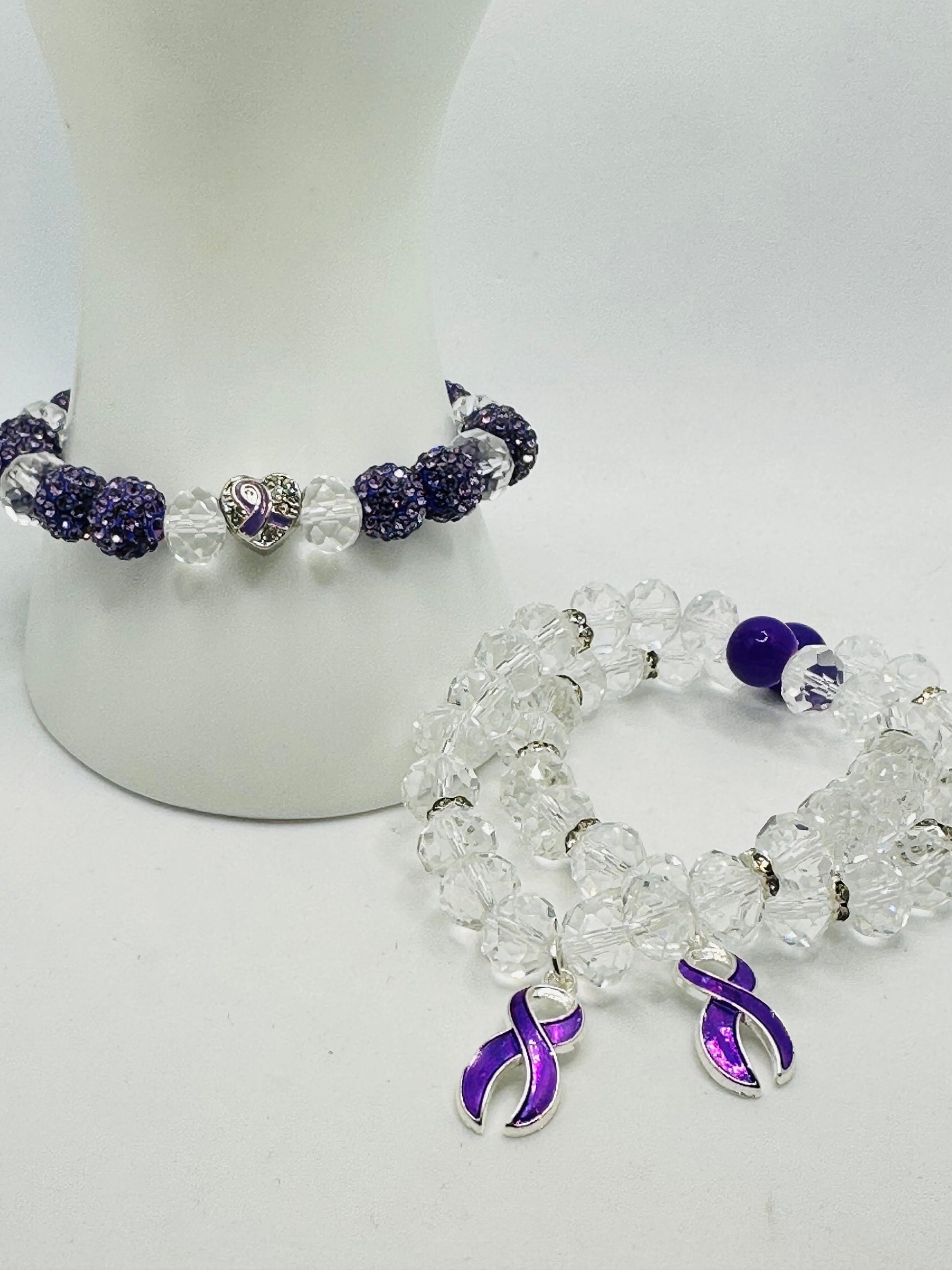 Bling with a Cause: Unique Handmade Statement Bracelet for Lupus, Pancreatic Cancer, and Fibromyalgia Warriors