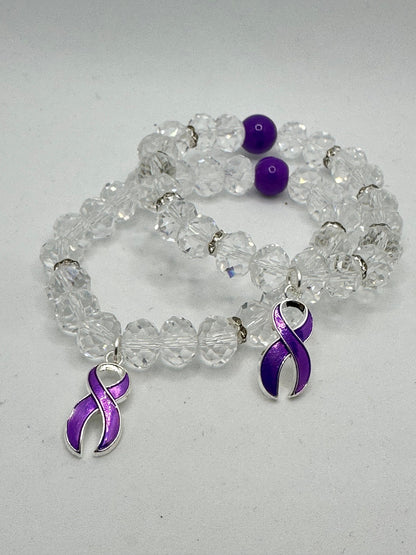 Bling with a Cause: Unique Handmade Statement Bracelet for Lupus, Pancreatic Cancer, and Fibromyalgia Warriors