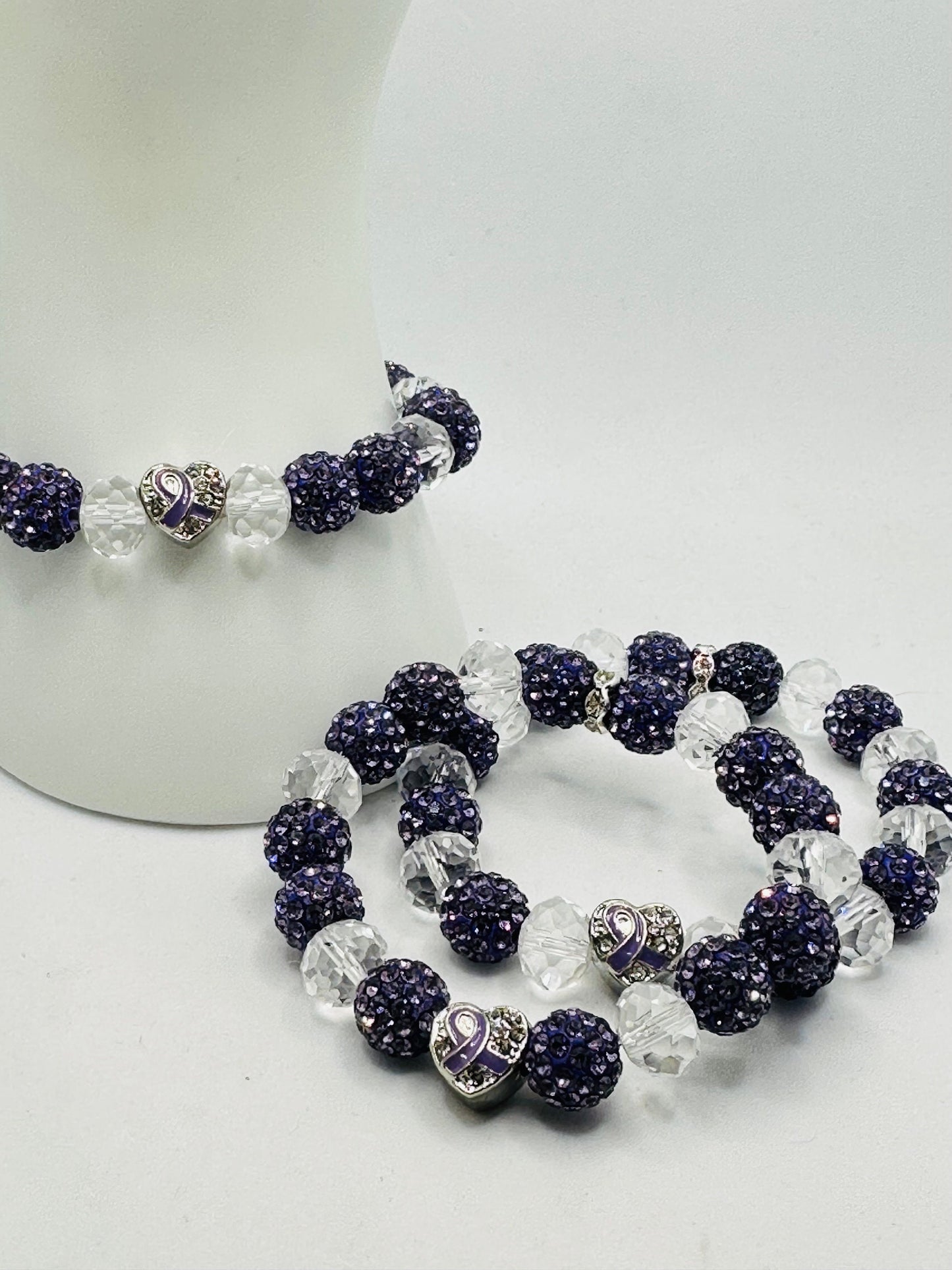 Bling with a Cause: Unique Handmade Statement Bracelet for Lupus, Pancreatic Cancer, and Fibromyalgia Warriors