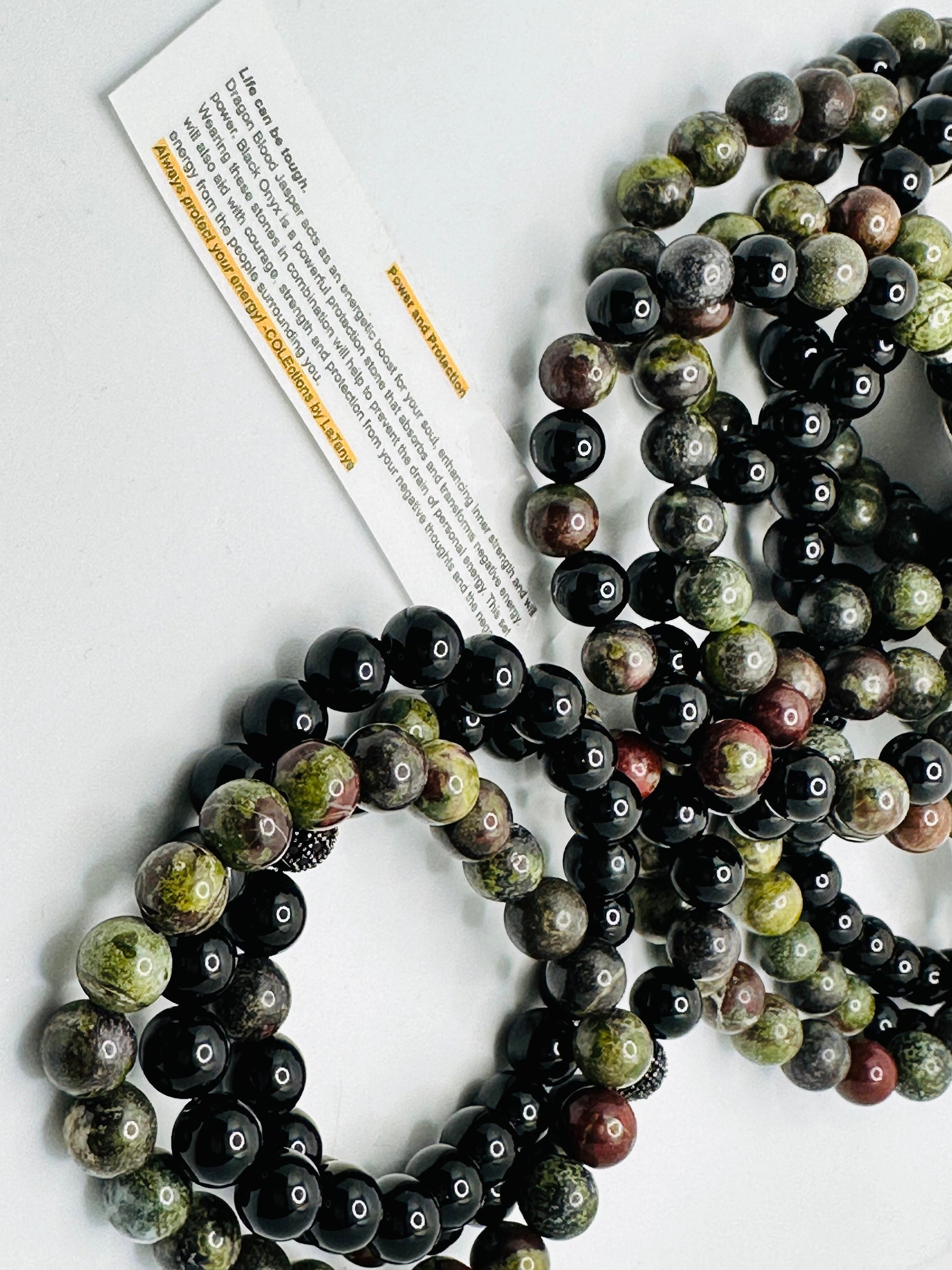 Dragon Blood Jasper and Black Onyx Set