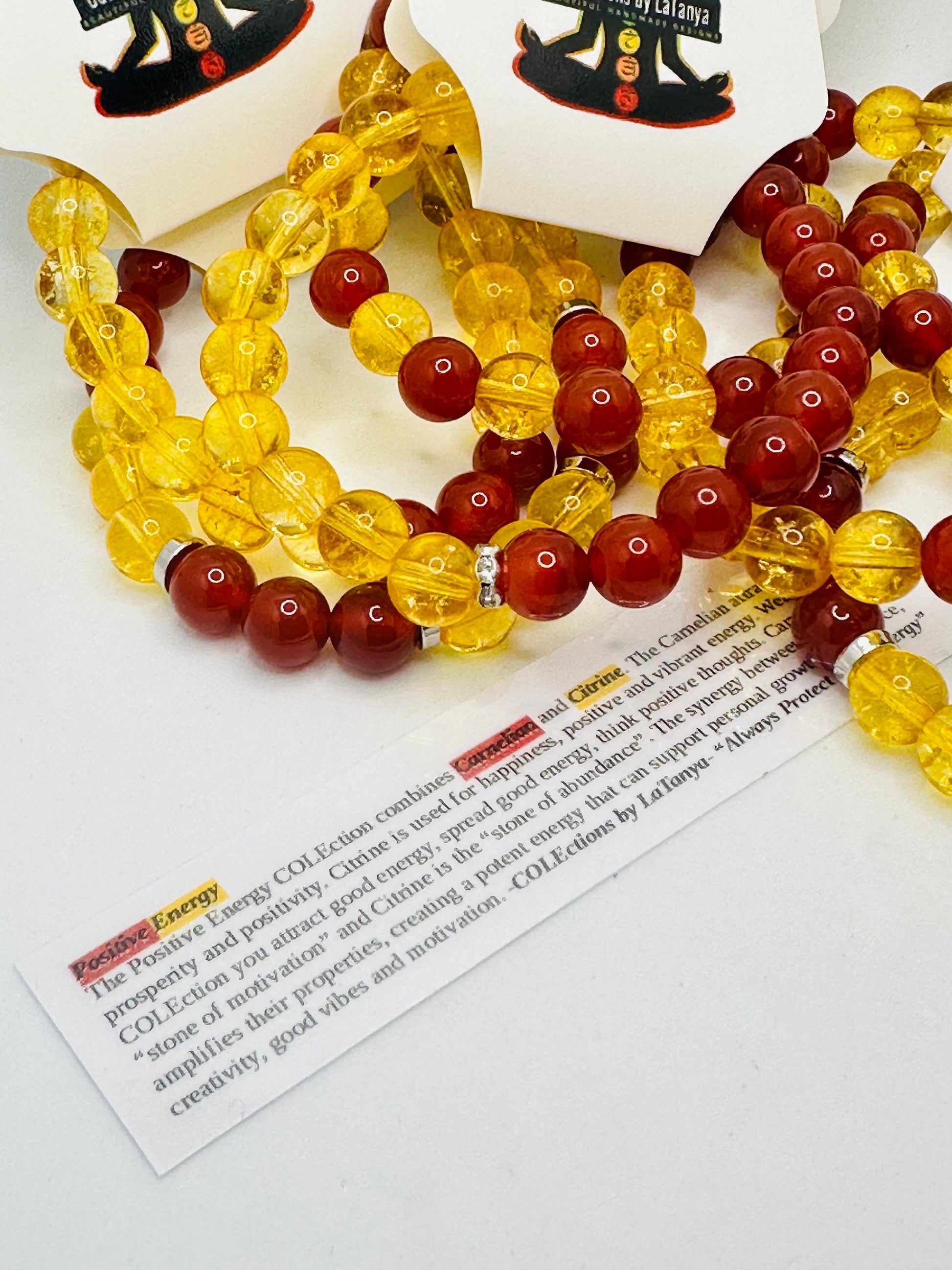 Sacral and Solar Plexus Chakra Bracelet - Handmade Carnelian and Citrine Beaded Bracelet for Positive Energy and Abundance