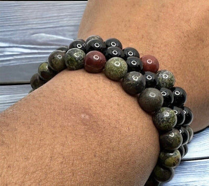 Dragon Blood Jasper and Black Onyx Set