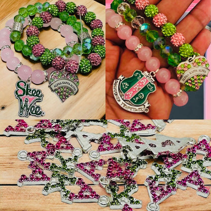 Sorority Bracelets (Pink and Green)