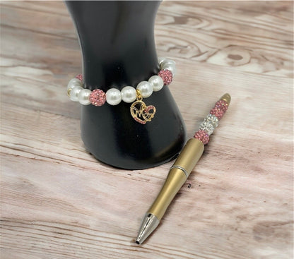 Mom Gift - Pearl and Rhinestone Beads or Crystal Bracelet Set