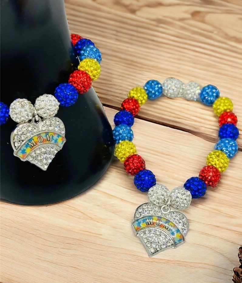 Colorful and Vibrant Autism Awareness Gift: Dainty Bracelet with Puzzle Piece Accents