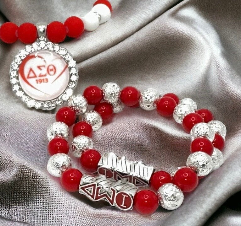 Sorority Bracelets(Crimson and Cream)