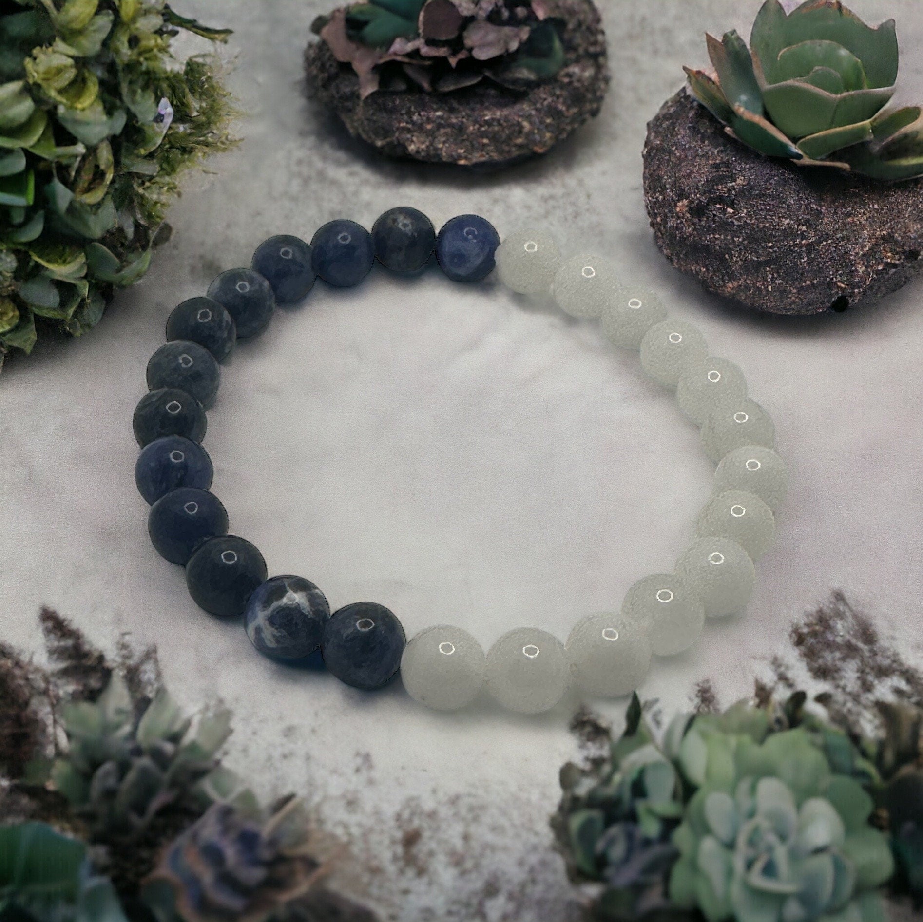 Sodalite and White Jade