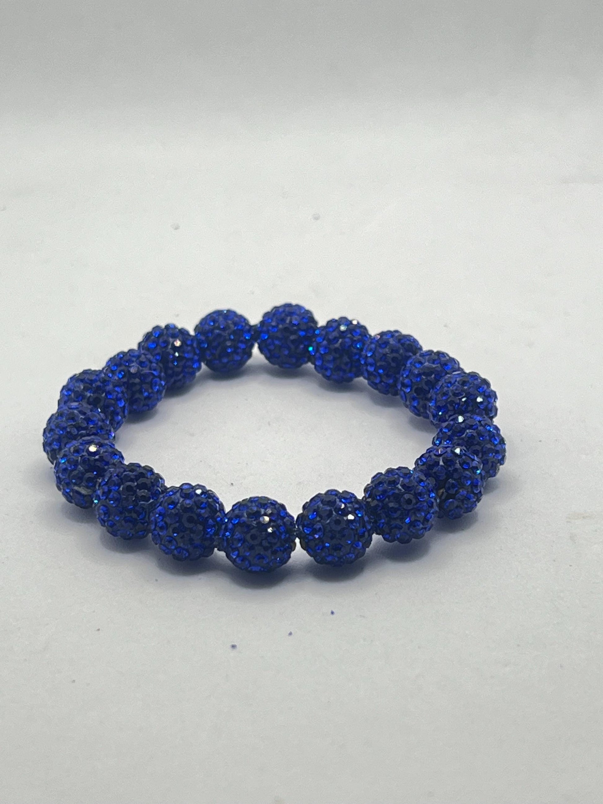 Viral Blue Sparkle Bracelet | Handmade 10mm Rhinestone Beads