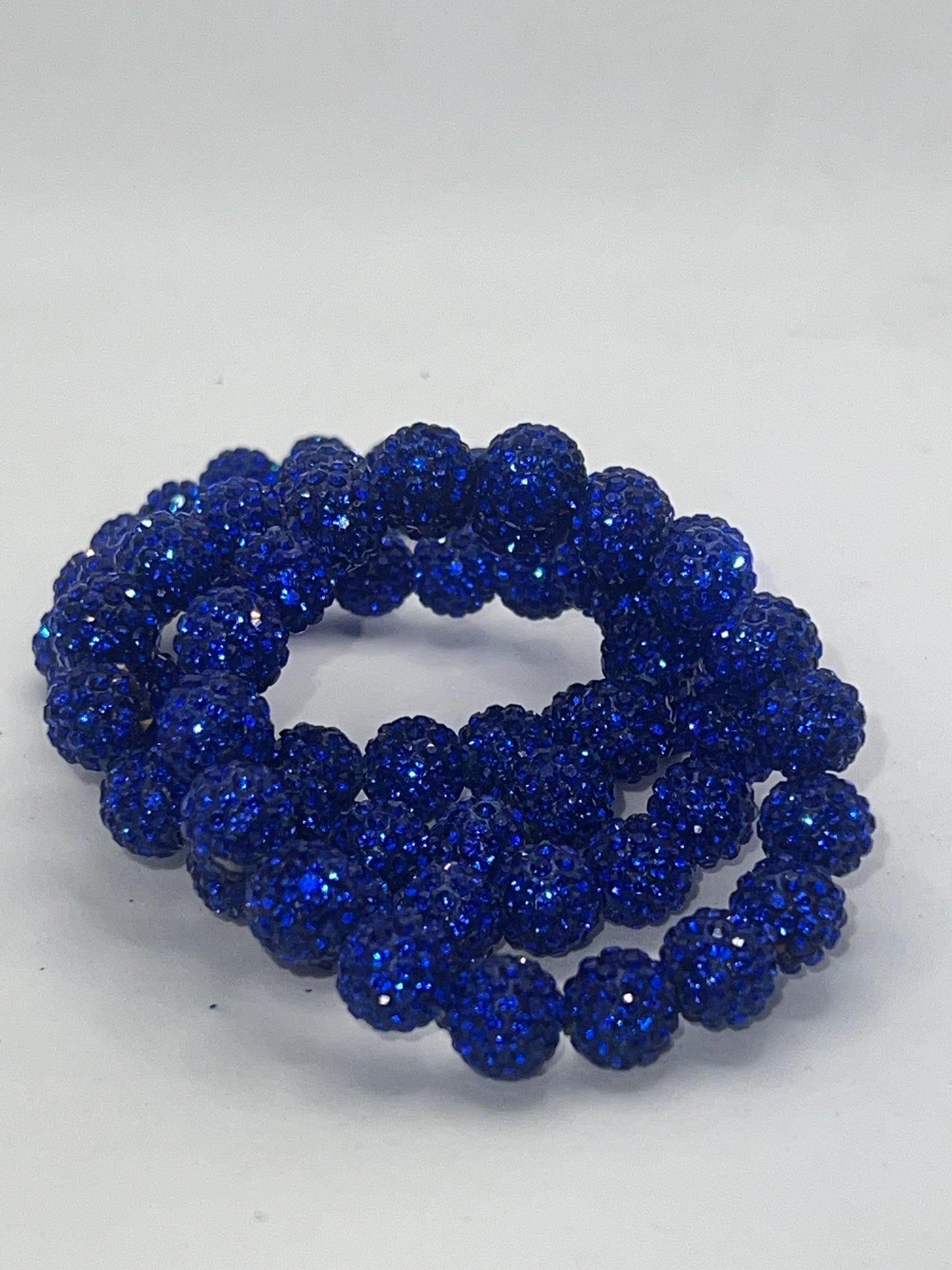 Viral Blue Sparkle Bracelet | Handmade 10mm Rhinestone Beads