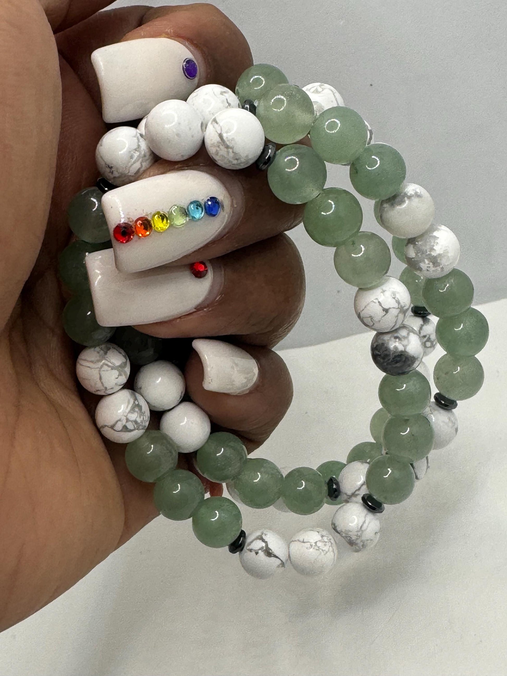 Green Aventurine and Howlite - Peace and Prosperity