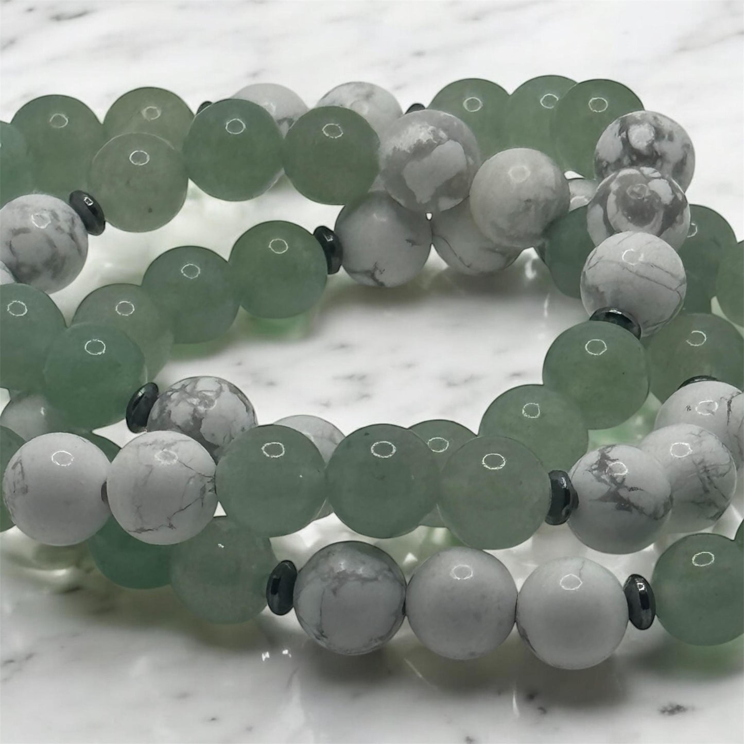 Green Aventurine and Howlite - Peace and Prosperity