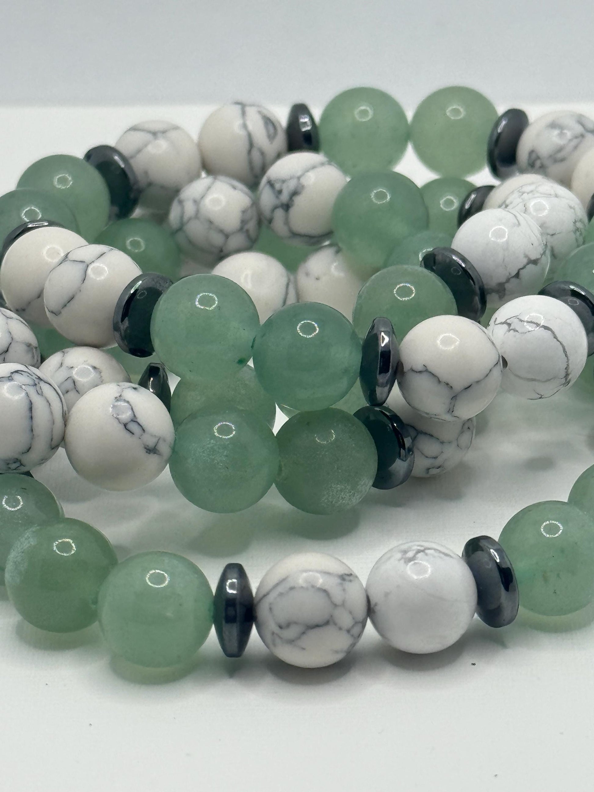 Green Aventurine and Howlite - Peace and Prosperity