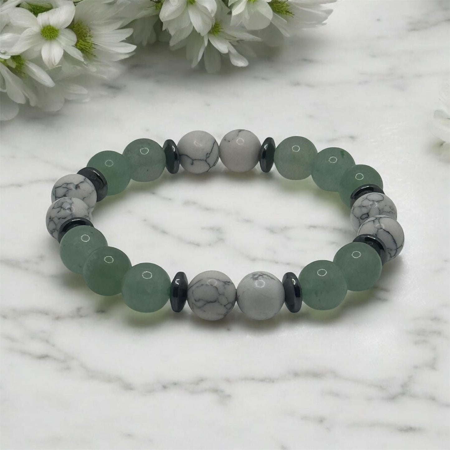 Green Aventurine and Howlite - Peace and Prosperity