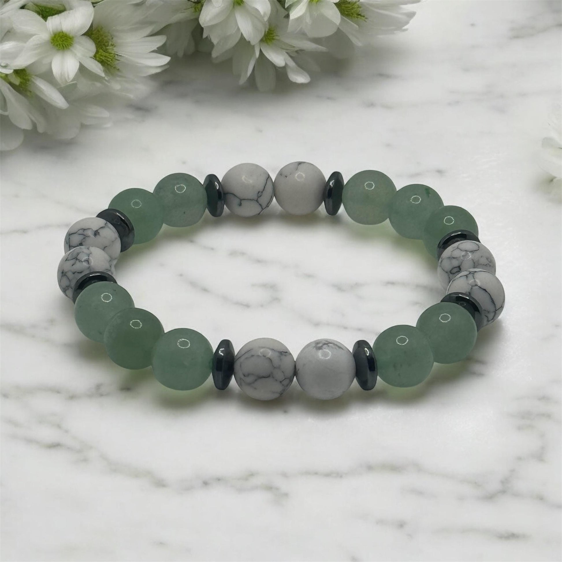 Green Aventurine and Howlite - Peace and Prosperity