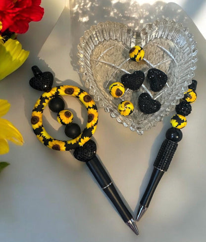 SUNFLOWER BEADED PENS