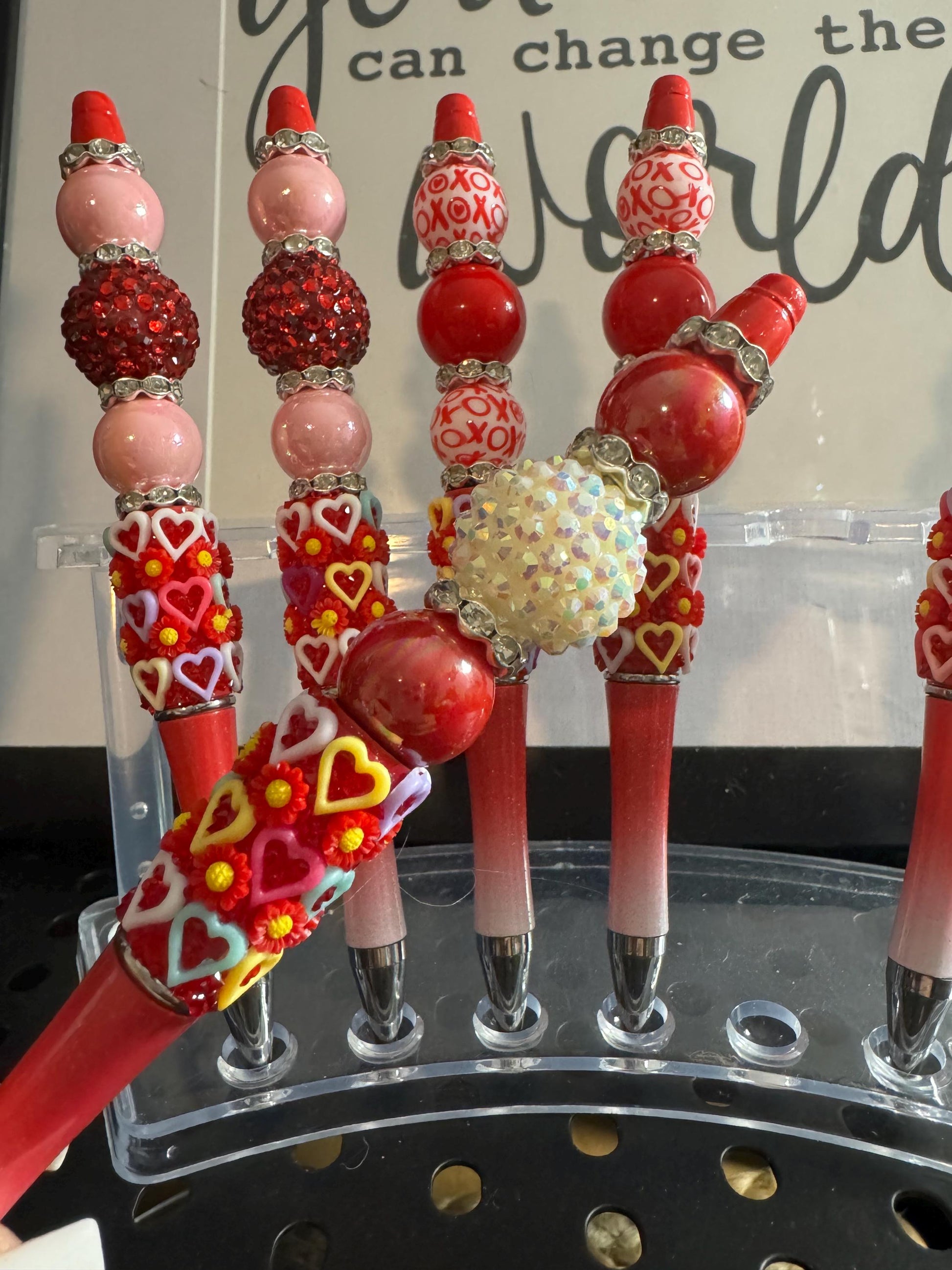 Valentine’s Day Beaded Rhinestone Pens – 5 Gorgeous Designs with 3 Ink Refills