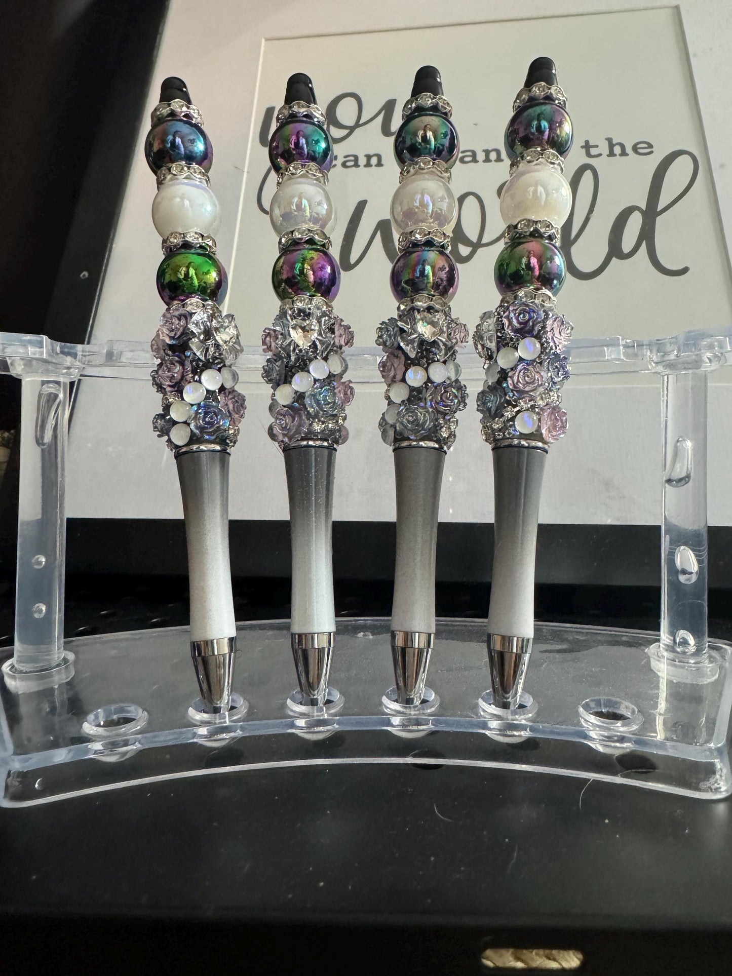 Glamorous Rose Beaded Pens