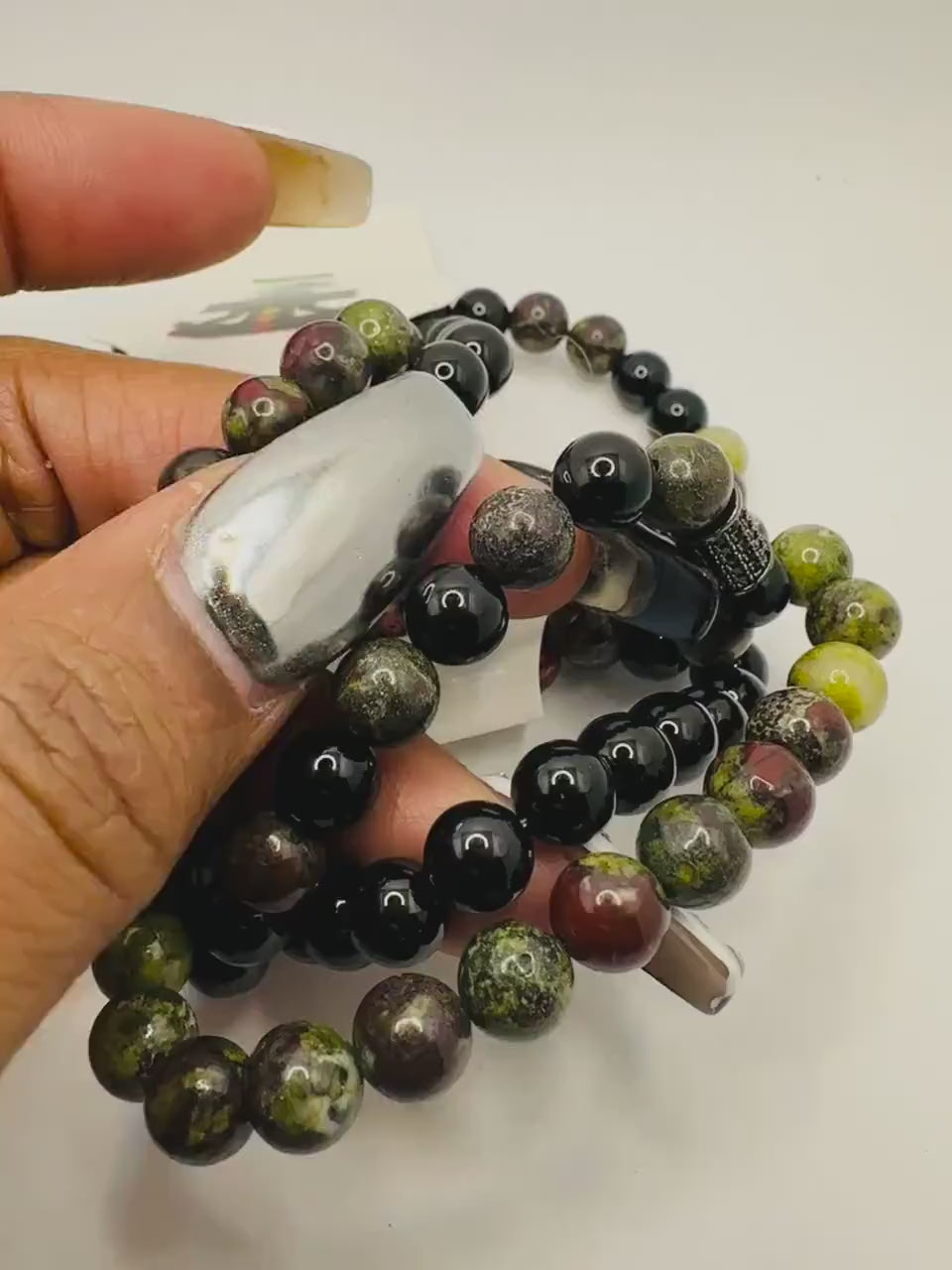 Dragon Blood Jasper and Black Onyx Set